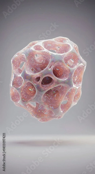 Fototapeta Organic abstract structure alien cell structure amorphous biomorphic form