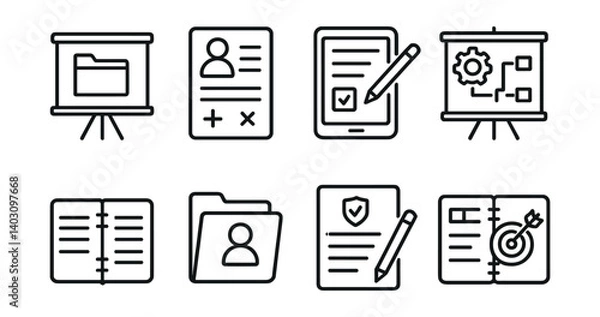 Fototapeta Set of icons for a computer screen