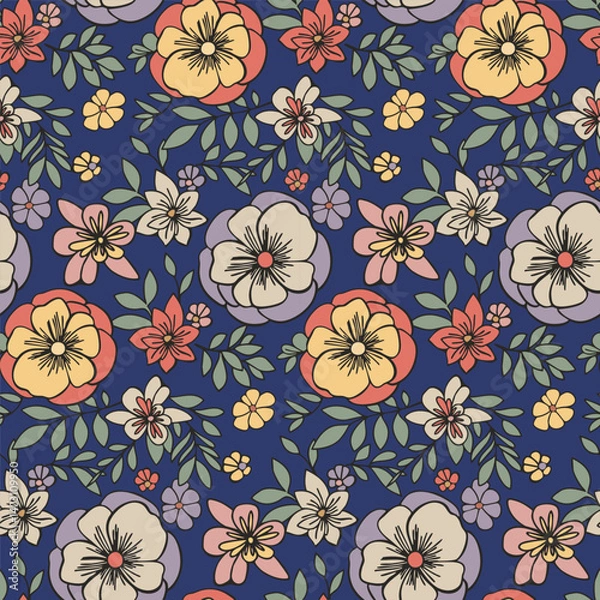 Obraz Vintage Botanical Seamless Pattern vector