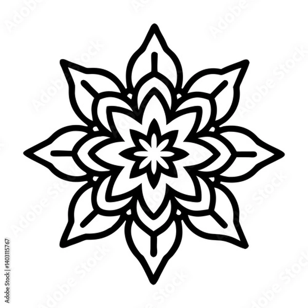 Obraz Downloadable floral pattern vector art for coloring books and creative projects template image, mandala vector design