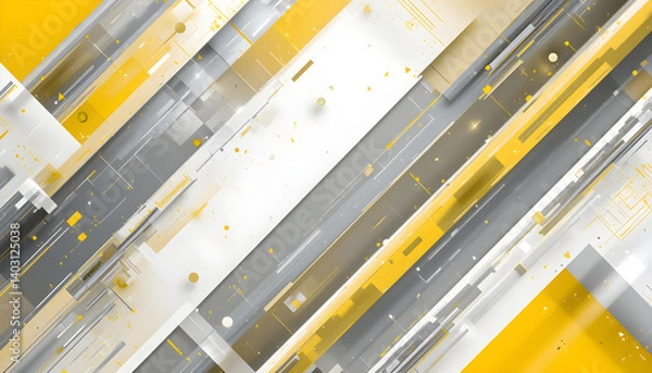 Fototapeta Modern style abstract background yellow, gray and white colors. Trendy geometric abstract design
