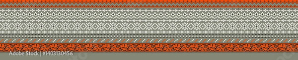 Fototapeta Beautiful Mughal art textile design pattern with beautiful colours for digital print	