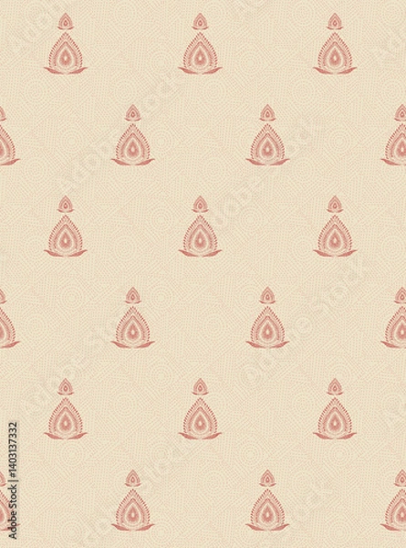 Fototapeta Beautiful Mughal art textile design pattern with beautiful colours for digital print