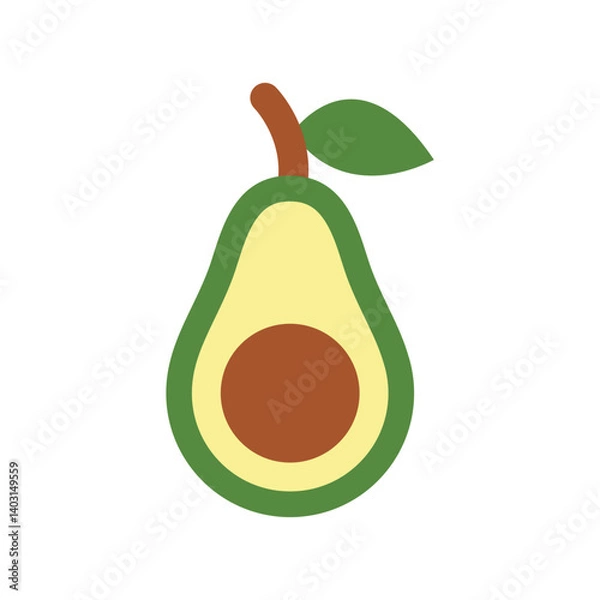 Obraz Avocado fruit icon represents healthy eating, fresh ingredients, and nutritious plant-based lifestyle.