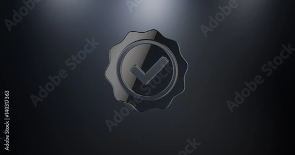 Obraz Approve Verified Black 3d Icon