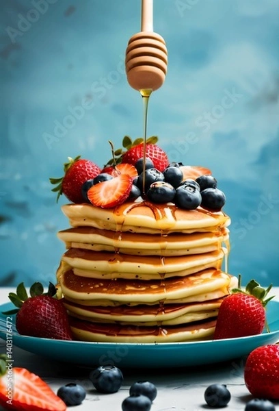 Obraz stack of pancakes with syrup