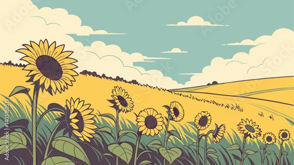 Obraz field of sunflowers