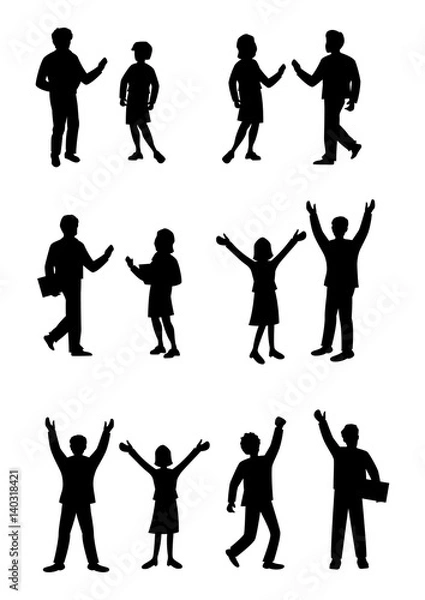 Fototapeta シルエット人物、人物素材、人物アイコン、人物、ビジネス人物