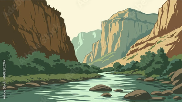 Obraz river in the mountains