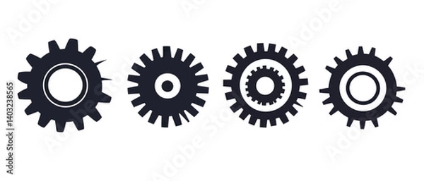 Fototapeta Isolated vector gears design elements for mechanical engineering industry