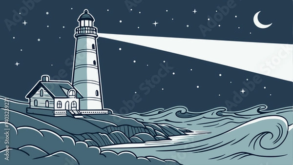 Obraz lighthouse in the night