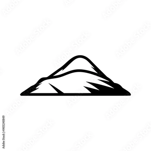 Fototapeta A silhouette vector illustration of a mountain icon design