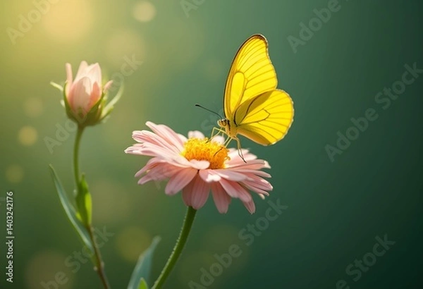Obraz Easter Spring Flowers with Butterfly..
