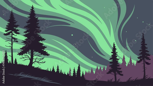 Obraz forest in night