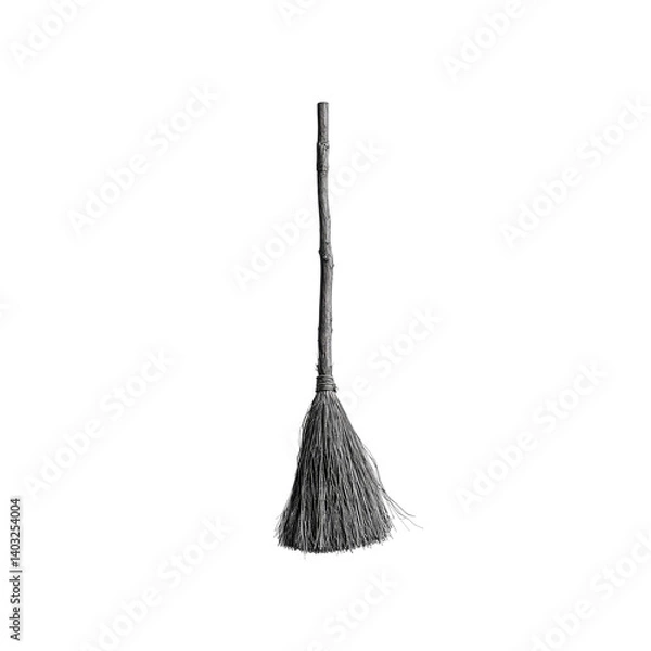 Fototapeta Traditional Witch's Broomstick Isolated on Transparent Background