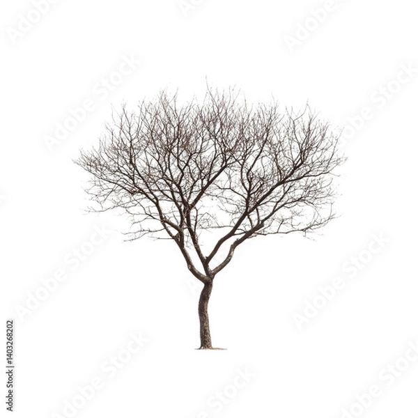 Fototapeta Isolated Bare Winter Tree on Transparent Background