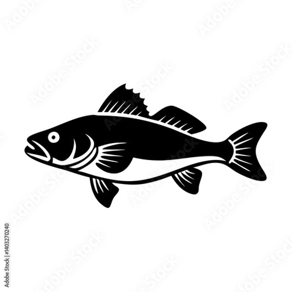 Fototapeta walleye icon, walleye silhouette vector illustration-simple silhouette illustration of walleye, perfect for walleye logos and icons