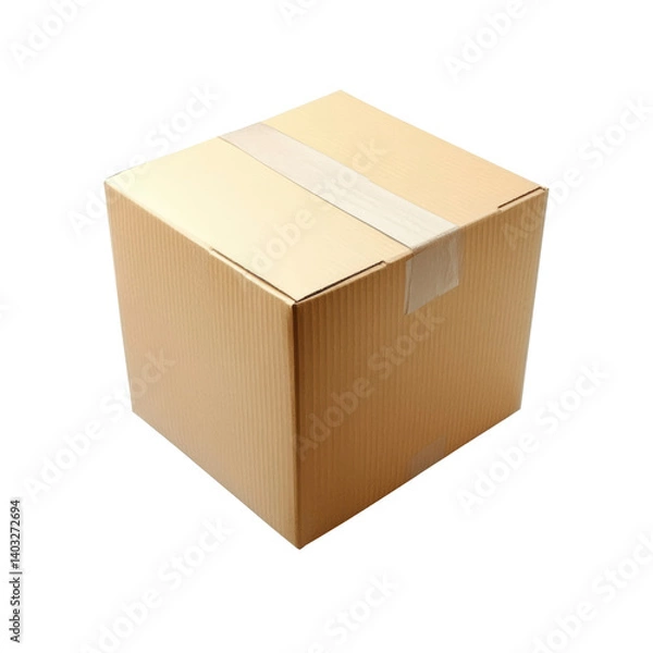 Fototapeta Closed Cardboard Box with Tape - Shipping Package