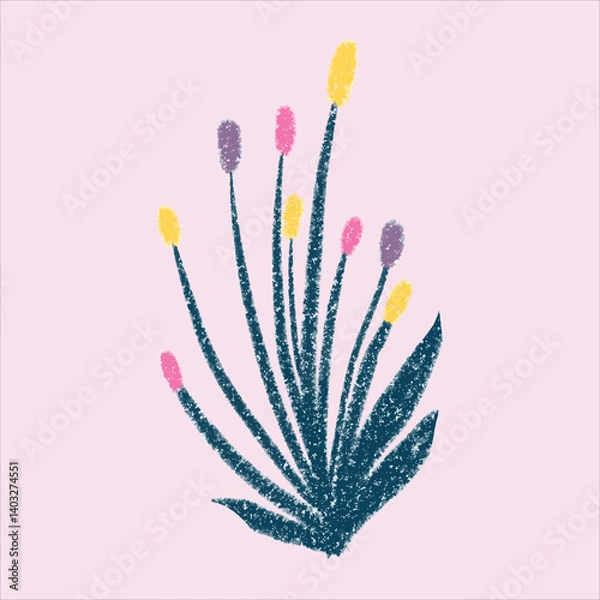 Obraz a many  beautiful flowers design art doodle 