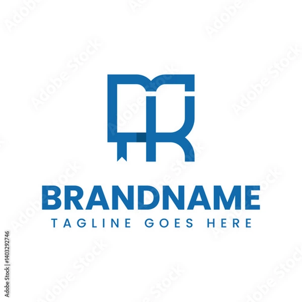 Fototapeta Letter K or MK Book Education Logo, symbolizing knowledge, inspiration, and academic excellence