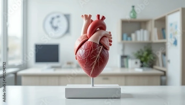Obraz Detailed Anatomical Model of a Human Heart on Display