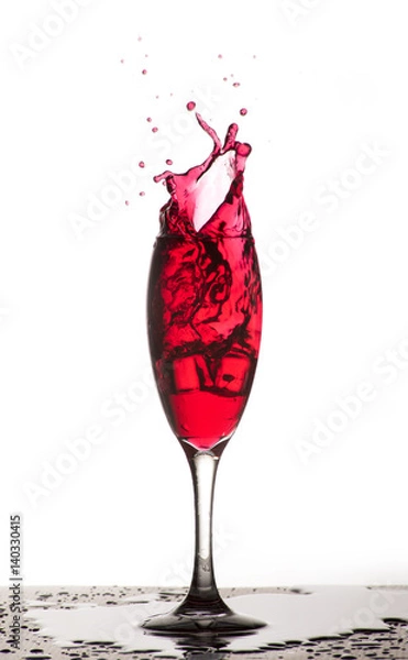 Obraz Glass with red wine splash