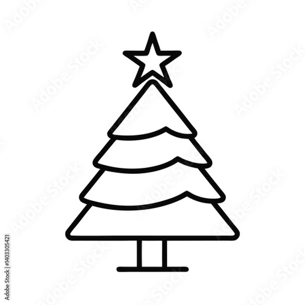 Obraz christmas tree vector illustration