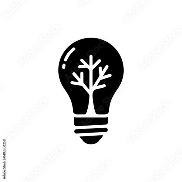 Obraz Light Bulb with Tree Growing Inside - Ideas Leading to Growth