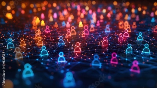 Obraz Global Network Connection: A Visual Representation of Interconnectedness in the Digital Age