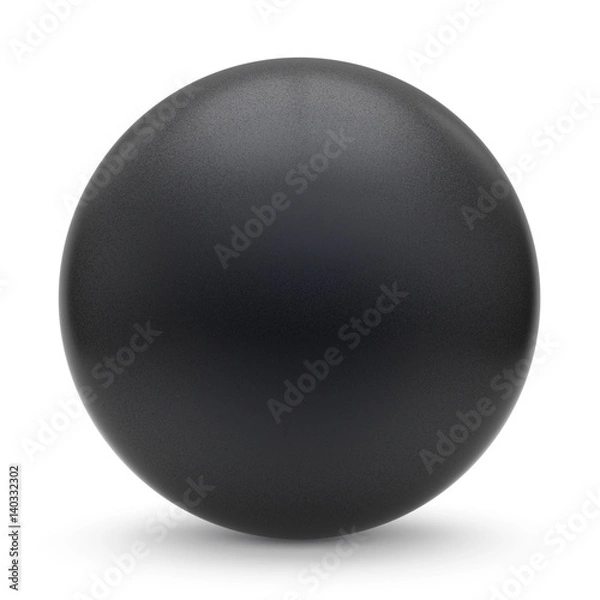 Obraz Kula okrągły przycisk czarny matowa piłka podstawowy okrąg geometryczny kształt bryła prosta minimalistyczny atom pojedynczy obiekt upuszczony pusty balon element projektu pusty. Ilustracja renderowania 3D na białym tle