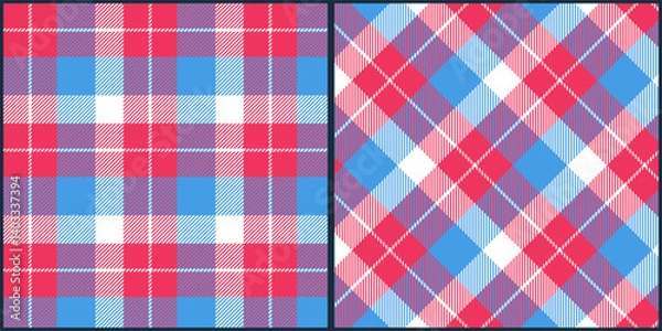 Fototapeta Classic plaid seamless pattern vector. Background graphic tartan fashion design use for print, texture, cloth, fabric, flannel.