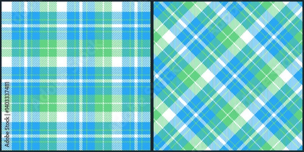 Fototapeta Light green blue seamless pattern vector. Background graphic tartan fashion design use for print, texture, cloth, fabric, flannel.