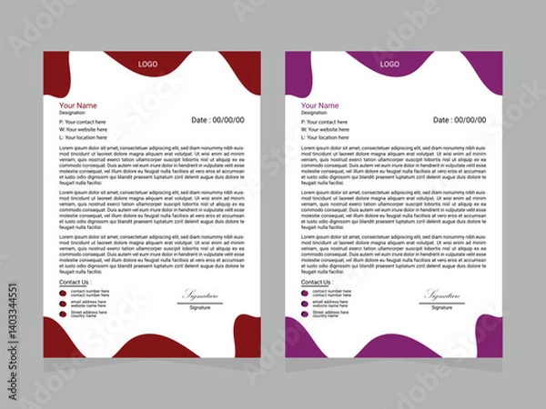 Obraz Modern Creative Corporate Business Letterhead Design, Template Layout Mockup Design