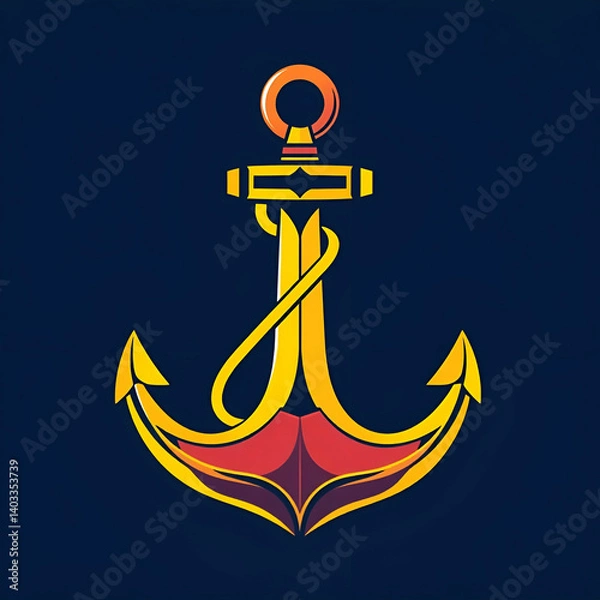 Fototapeta vector coptic anchor icon isolated on white background