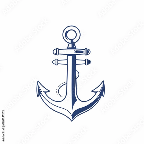 Fototapeta vector coptic anchor icon isolated on white background