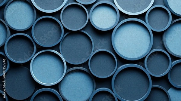 Obraz Abstract Blue Circles Background: A Modern Design