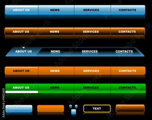 Obraz Editable glossy website navigation templates 1