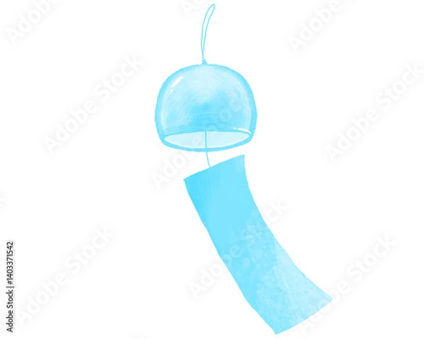 Obraz 水彩風の水色の風鈴