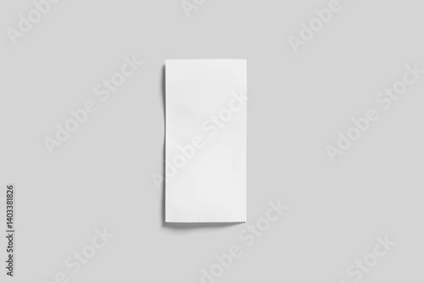 Fototapeta Blank Paper Receipt Mockup, 3D Rendering