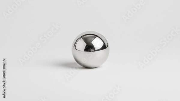 Obraz A shiny silver ball with a reflective surface.