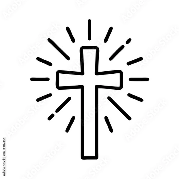 Obraz Radiant cross icon symbolizing Easter celebration  