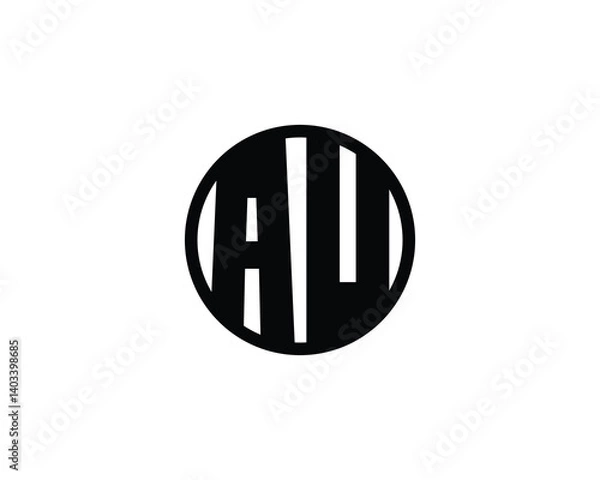 Fototapeta AU logo design vector template. AU
