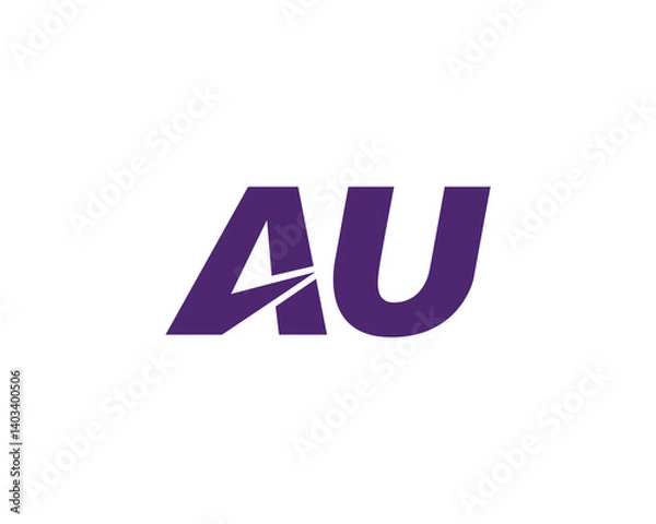 Obraz AU logo design vector template. AU