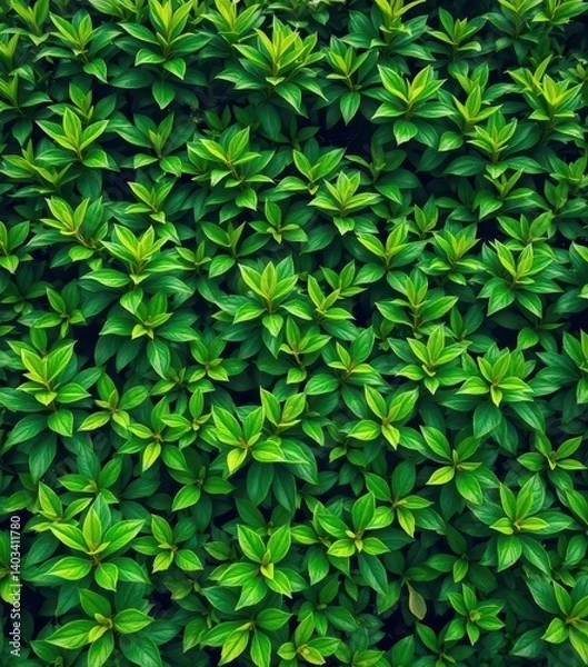 Obraz Vibrant green foliage creates a lush, textured backdrop, summer, botany