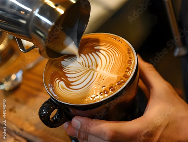 Fototapeta Coffee design Created with Generative AI technology