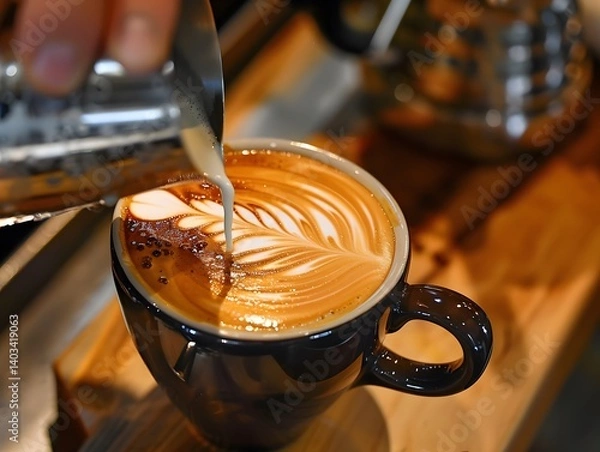Fototapeta Coffee design Created with Generative AI technology