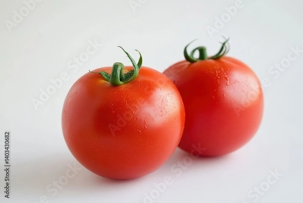 Fototapeta Two vibrant red tomatoes