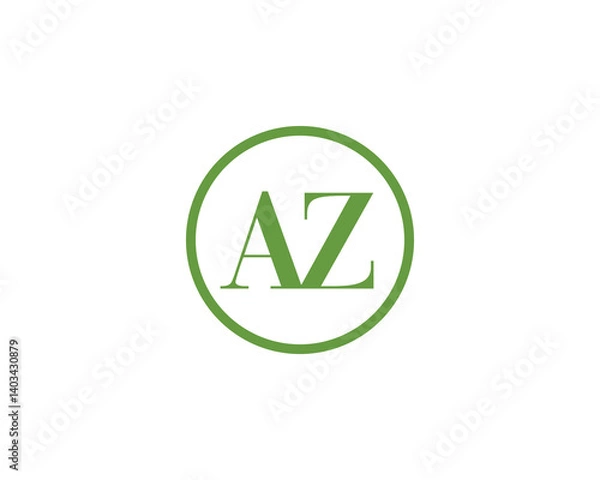 Fototapeta AZ logo design vector template. AZ