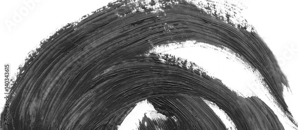 Fototapeta Abstract ink background. Marble style. Black and white paint stroke texture. Macro image of spackling paste. Wallpaper for web and game design. Drywall mud art. Smear of painterly plaster on paper.