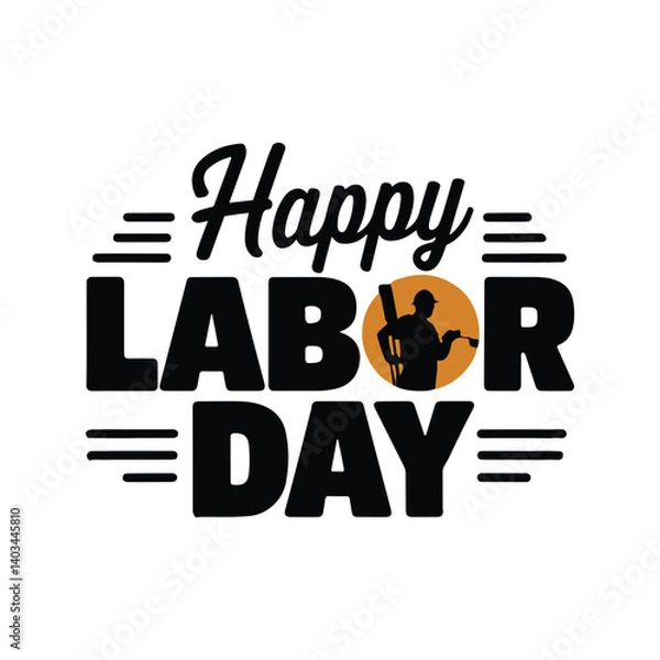 Fototapeta happy labor day silhouette vector art